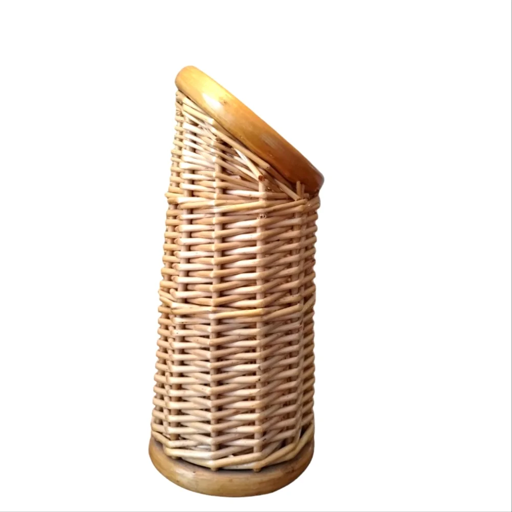 Vintage Woven Bamboo Magazine Rack Basket Lillian Vernon